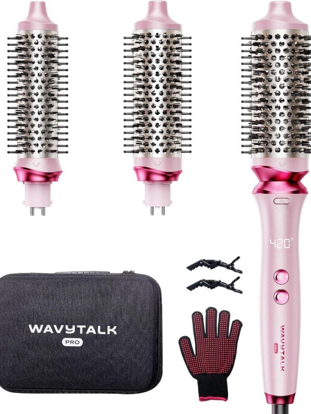 3 Size Ionic Heated Round Brush Set - Thermal Styling Tool for Effortless Waves